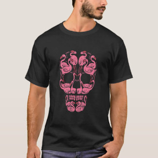 Pink Flamingo Skull Breast Cancer Awareness T-Shirt