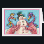 PINK FLAMINGO SNOWMAN, CHRISTMAS GREETCARD B<br><div class="desc">FLAMINGOS MACHEN PINK SNOWMEN. EIN KLEINER MAKER FÜR DEN URLAUB. CHRISTMAS GREETING/NOTE KARTE Leere,  weiße Grenze *Maßgeschneiderte ... .Suchen nach übereinstimmenden Elementen Susan Brack Design</div>