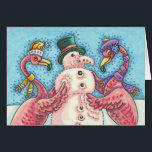 PINK FLAMINGO SNOWMAN, CHRISTMAS GREETCARD B<br><div class="desc">FLAMINGOS MACHEN PINK SNOWMEN. EIN KLEINER MAKER FÜR DEN URLAUB. CHRISTMAS GREETING/NOTE KARTE Leere *Anpassen ... .Suchen nach übereinstimmenden Elementen Susan Brack Design</div>