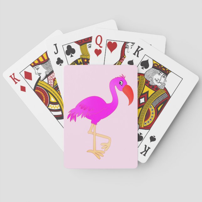 Pink Flamingo Spielkarten Geschenk deine Farbe - T (Rückseite)