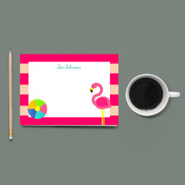 Pink Flamingo Strand Klein Personalisiert Post-it Klebezettel