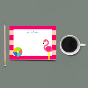 Pink Flamingo Strand Klein Personalisiert Post-it Klebezettel