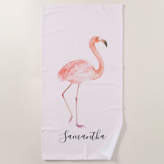 Pink Flamingo Strandtuch (Vorderseite)