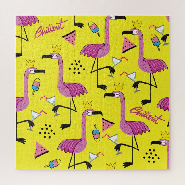 Pink Flamingo: Summer Fashion Pattern (Vertikal)