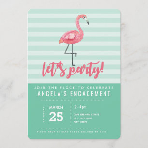 Pink Flamingo Summer Party Einladung
