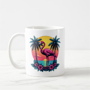 Pink Flamingo Sunset - Tropischer Kaffee Tasse