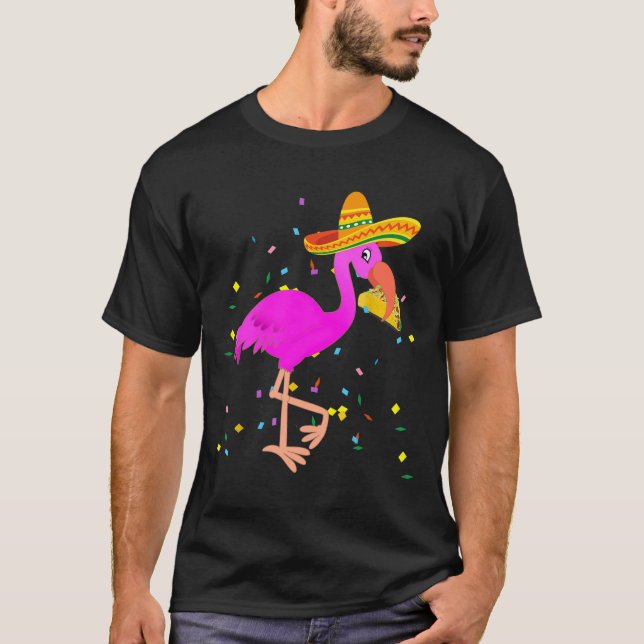 Pink Flamingo Taco Funny Mexican Cinco De Mayo T-Shirt (Vorderseite)