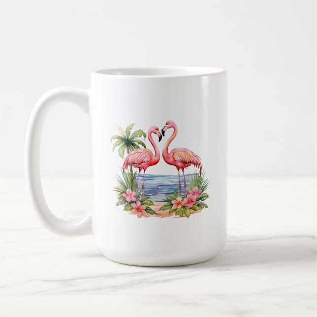 Pink Flamingo Tasse (Links)