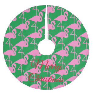 Pink Flamingo Thunder_Cove Polyester Weihnachtsbaumdecke