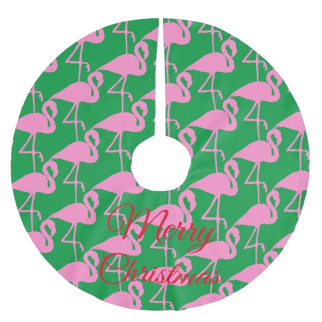 Pink Flamingo Thunder_Cove Polyester Weihnachtsbaumdecke (Vorderseite)