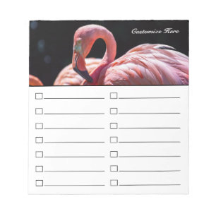 Pink Flamingo To Do List oder Lebensmittelliste No Notizblock