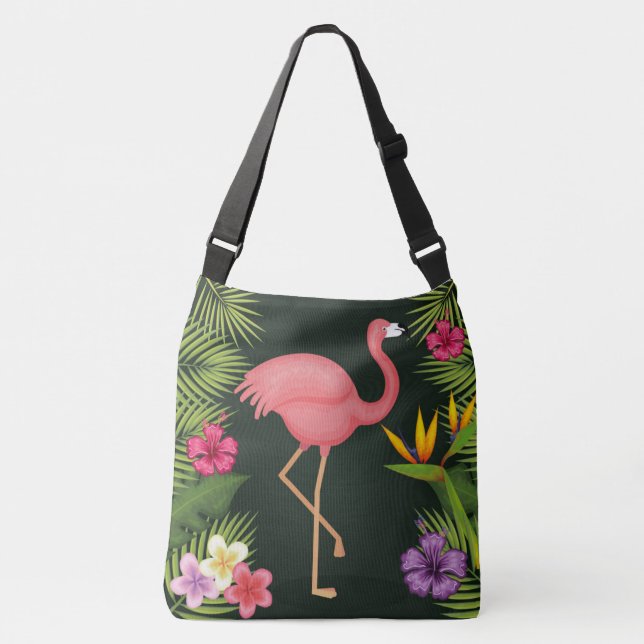 Pink Flamingo Tragetaschen Mit Langen Trägern (Vorderseite)
