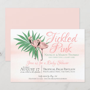 Pink Flamingo Tropical Beach Hochzeit Einladung