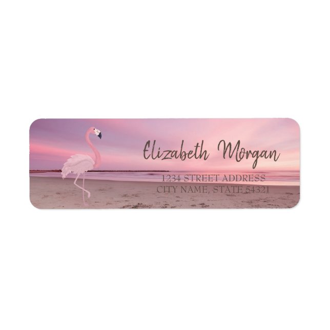 Pink Flamingo Tropical Beach Sunset (Vorne)