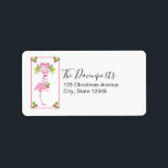 Pink Flamingo Tropical Christmas Adressaufkleber<br><div class="desc">Adressetiketten mit einem extravagant rosa Flamingo mit einem aufgehauchten Bein. Tragen Sie eine rosa Weihnachtsmannmütze und etwas saisonale heilige. Holly mit Beeren schmücken auch die Ecken. Ein Blumenstrauß mit Bonbons über ihrem Kopf.</div>