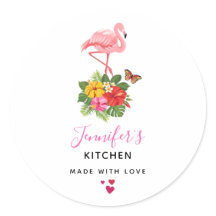Pink Flamingo & Tropical Hibiskus Extravagant Küch