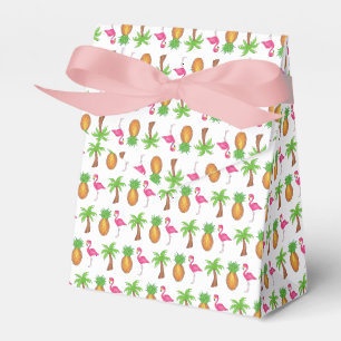 Pink Flamingo Tropical Island Palm Tree Ananas Geschenkschachtel