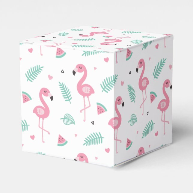 Pink Flamingo Tropical Summer Vibes Gastgeschenke Geschenkschachtel (Vorderseite)