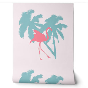 PINK FLAMINGO TROPICAL WALLPAPIER TAPETE