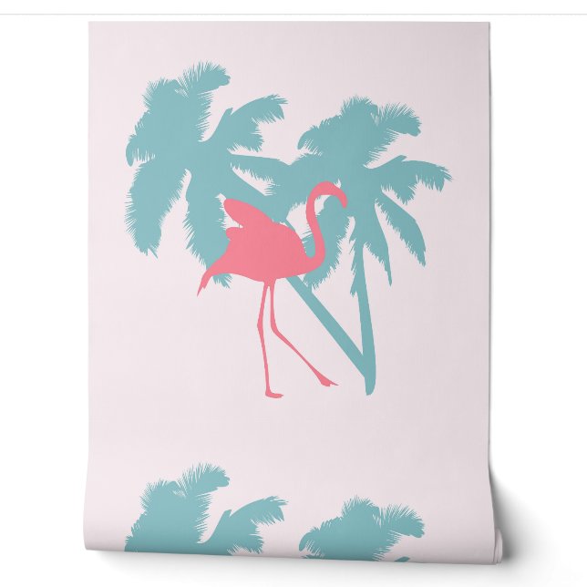 PINK FLAMINGO TROPICAL WALLPAPIER TAPETE (Abrollen)