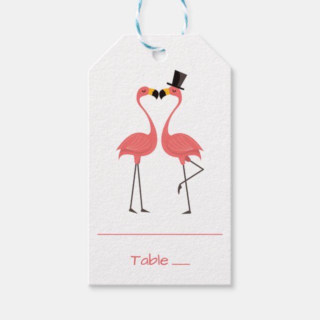 Pink Flamingo Tropical Wedding Escort Platzkarte Geschenkanhänger (Vorderseite)