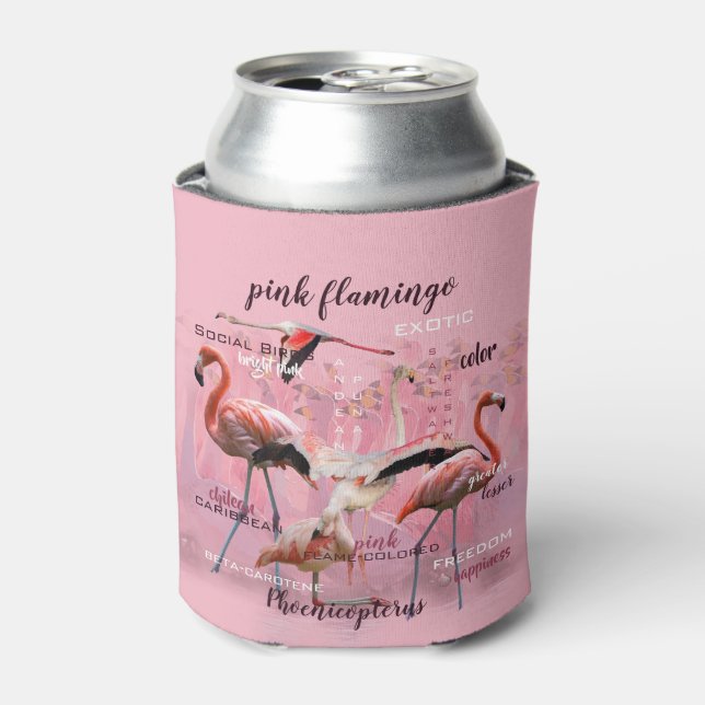 Pink Flamingo Typografie | Angepasst Dosenkühler (Kanne Vorderseite)