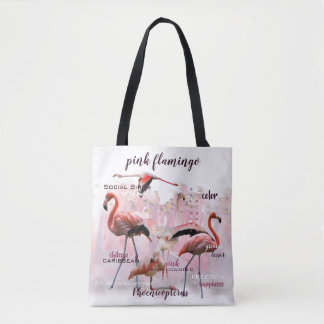 Pink Flamingo Typografie | Angepasst Tasche