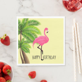 Pink Flamingo und Palmen Trees PaperPaper Napkins Serviette