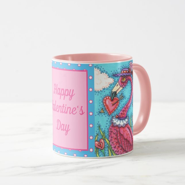 PINK FLAMINGO VALENTINE HERZEN, NIEDLICHE LIEBE VÖ TASSE (VorderseiteRechts)