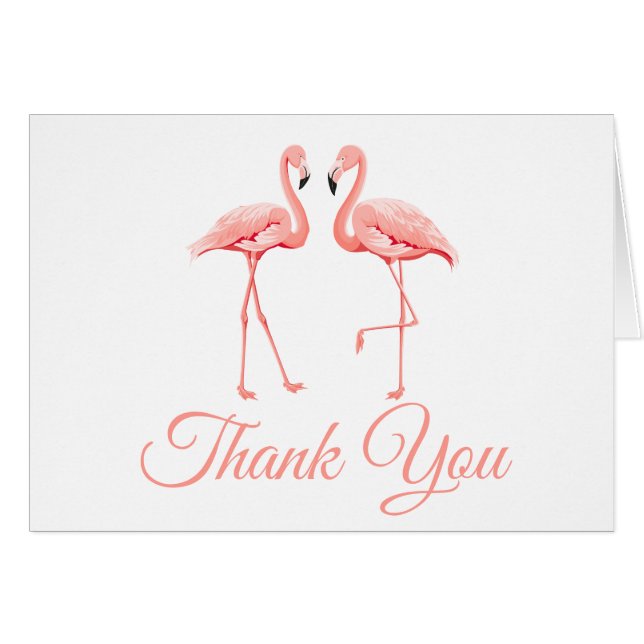 Pink Flamingo Vielen Dank an den tropischen Wedels (Vorderseite (Horizontal))