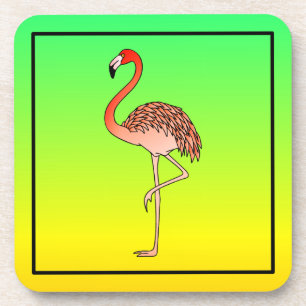 Pink Flamingo Vogel Lineart-57567 Kaffeetasse Getränkeuntersetzer