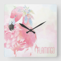 Pink Flamingo Wall Clock
