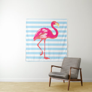 Pink Flamingo Wandteppich