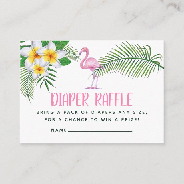Pink Flamingo Watercolor Kinderdusche Windelwanne  Begleitkarte (Vorderseite)