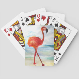Pink Flamingo Watercolor Klassische Spielkarten