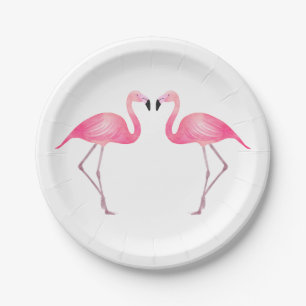 Pink Flamingo Wedding Brautparty Tropical Luau Pappteller