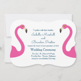 Pink Flamingo Wedding Einladung