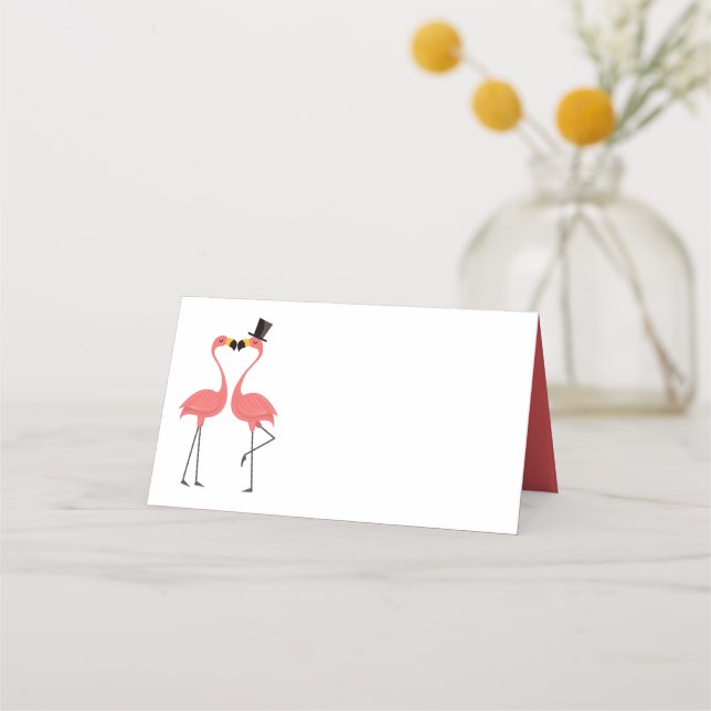 Pink Flamingo Wedding Party Tropical Escort Platzkarte (Vorderseite)