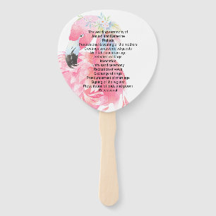 Pink Flamingo Wedding Program Fan Fächer