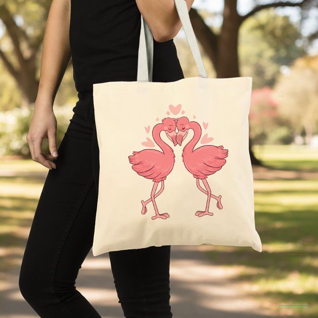 Pink Flamingo Wedding Tropical Hawaiian Luau Beach Tragetasche (Von Creator hochgeladen)
