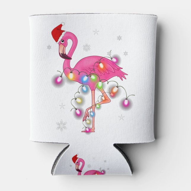 Pink Flamingo Weihnachten Frohe Weihnachten Flamin Dosenkühler (Vorderseite)