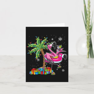 Pink Flamingo Weihnachts Palme Tree Tropical Xmas Karte
