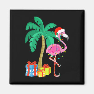 Pink Flamingo Weihnachts Palme Tree Tropical Xmas Magnet