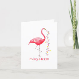 Pink Flamingo Weihnachts Retro Tropical Feiertagskarte