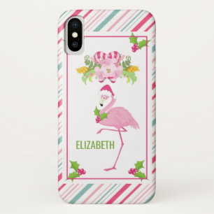 Pink Flamingo Weihnachtsmannmütze Candy Canes und  Case-Mate iPhone Hülle