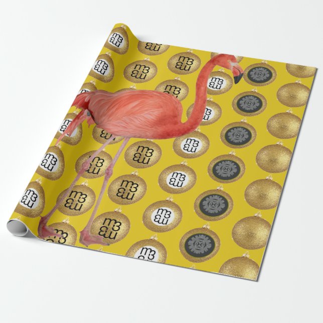PINK FLAMINGO Weihnachtsverpackung Geschenkpapier (Ungerollt)