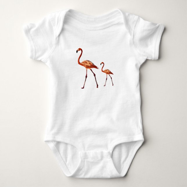 Pink Flamingos Baby Jersey Bodysuit Baby Strampler (Vorderseite)