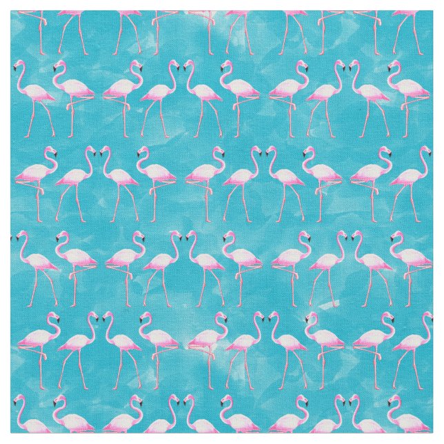 Pink Flamingos Beach Summer Stoff (Nahaufnahme)