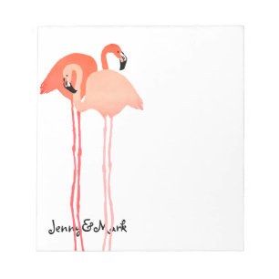 Pink Flamingos Beach Wedding Notizblock