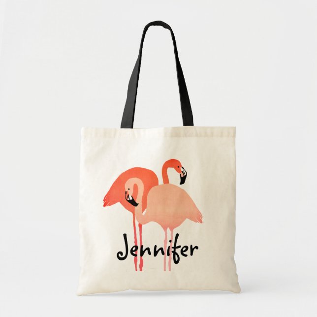 Pink Flamingos Beach Wedding Tragetasche (Vorne)